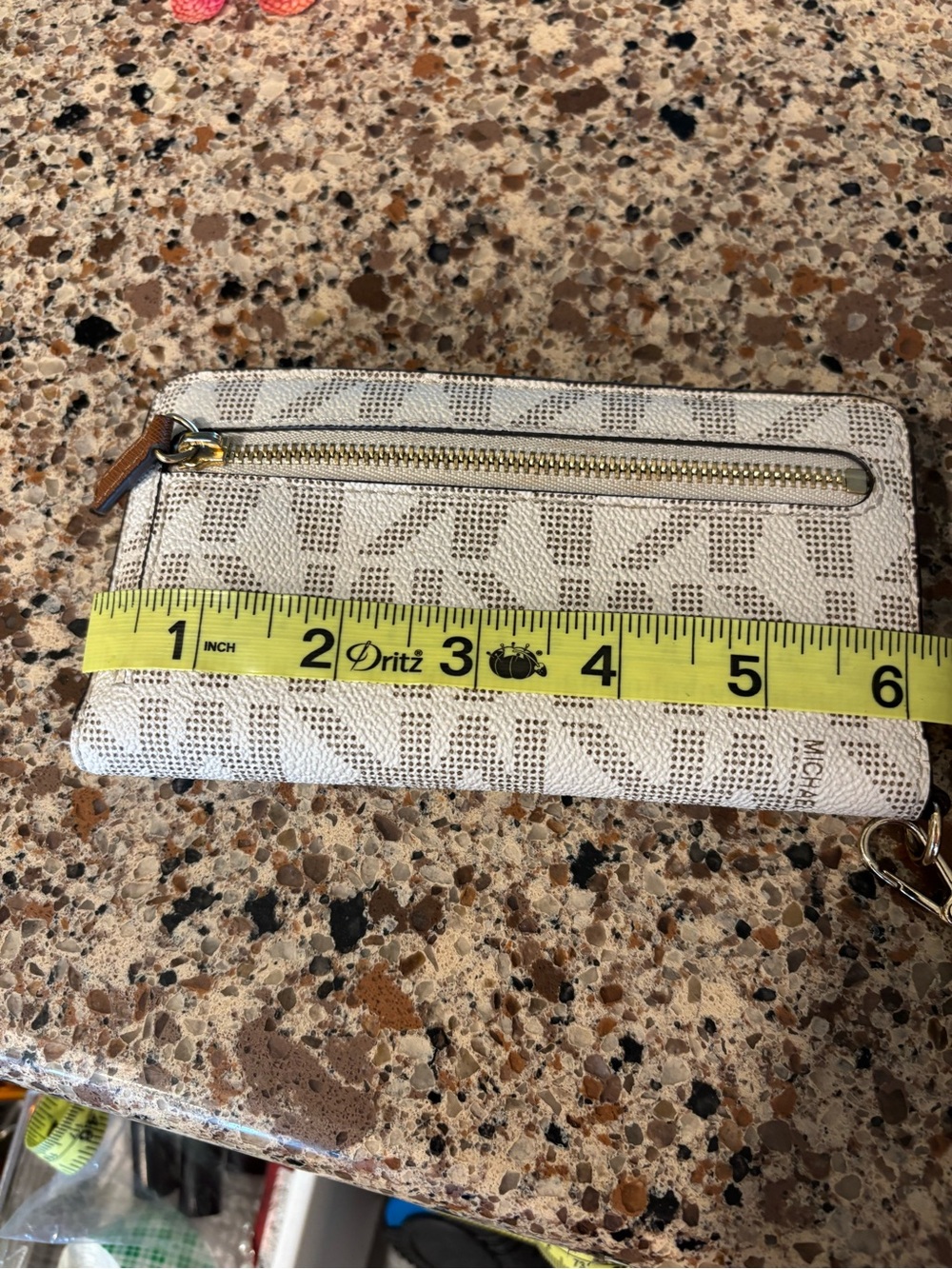 Michael Kors White Logo Zip-Around Wristlet - Picture 6 of 10